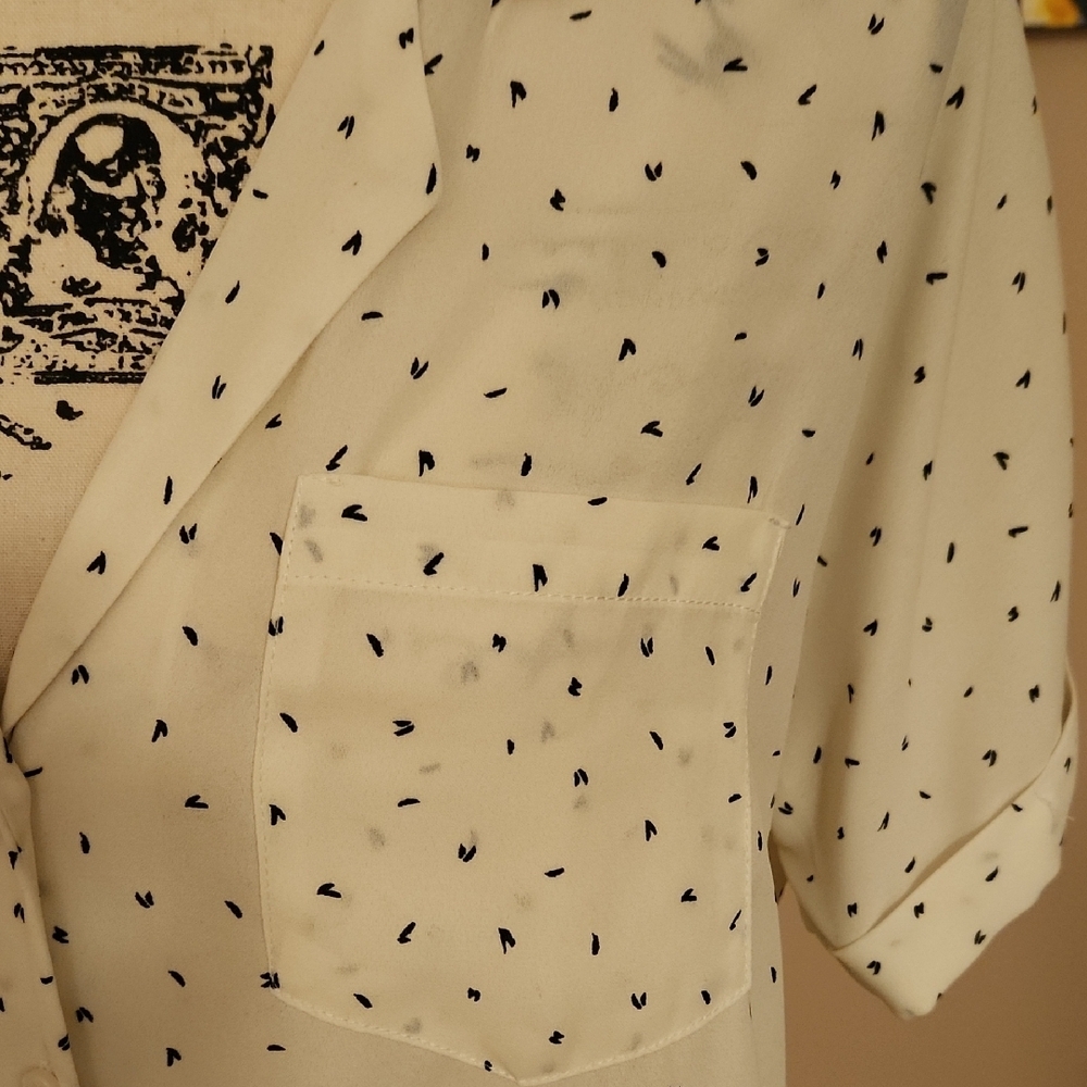 Women's Cream Polka Dot Top - Picture 2 of 5